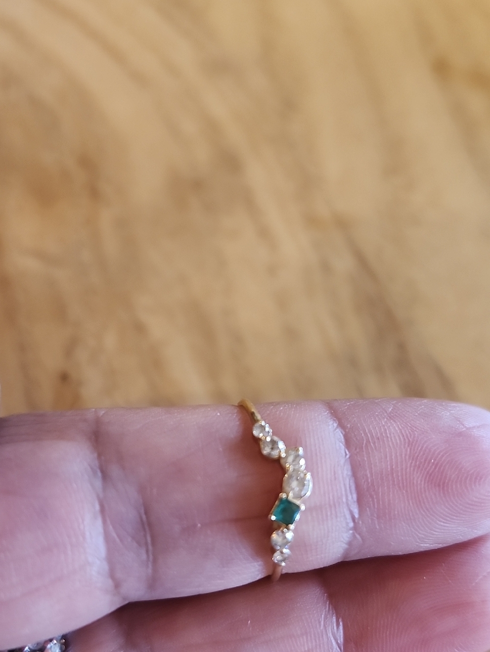 14kt Gold Dafne Diamond and Emerald Ring